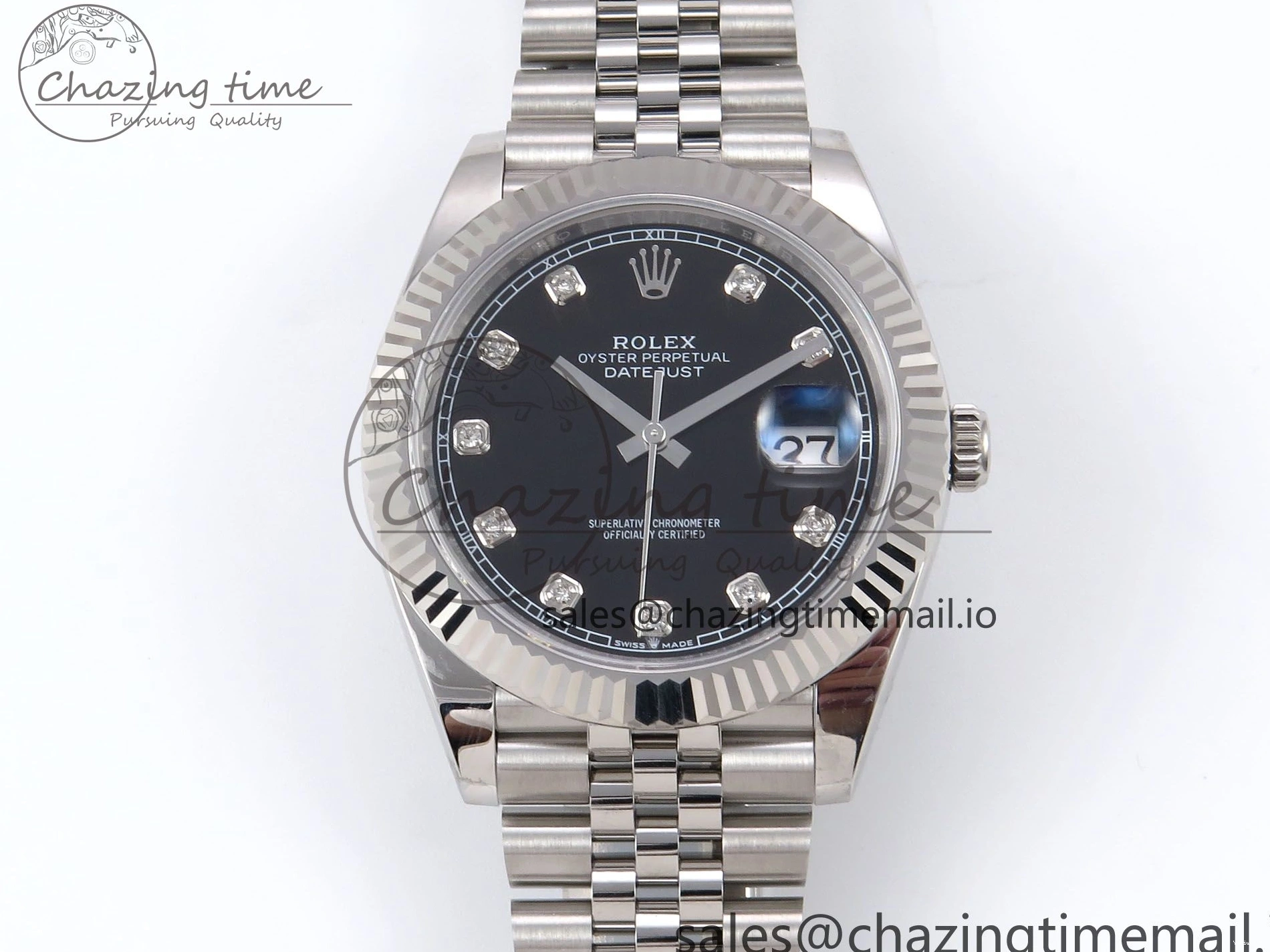 Jubilee 126334 A3235 Best 41 Edition EWEF DateJust Black Dial Diamonds Bracelet on 0201